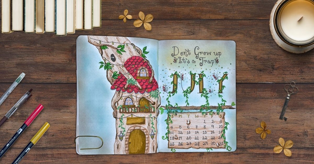 July Bullet Journal theme- how to make a fairy theme