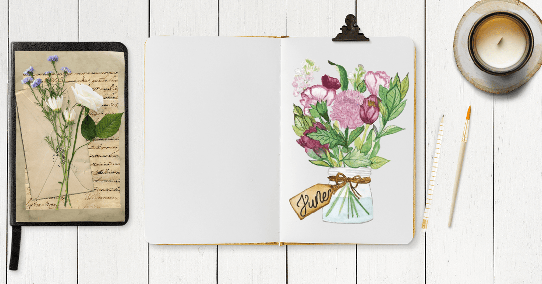 Bullet Journal Flower Theme-How to make a floral dutch door