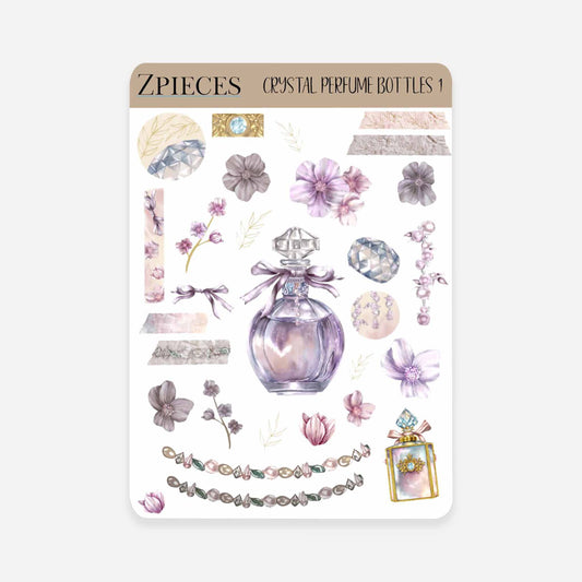 Crystal Perfume Bottles | Planner & journal Sticker Sheet