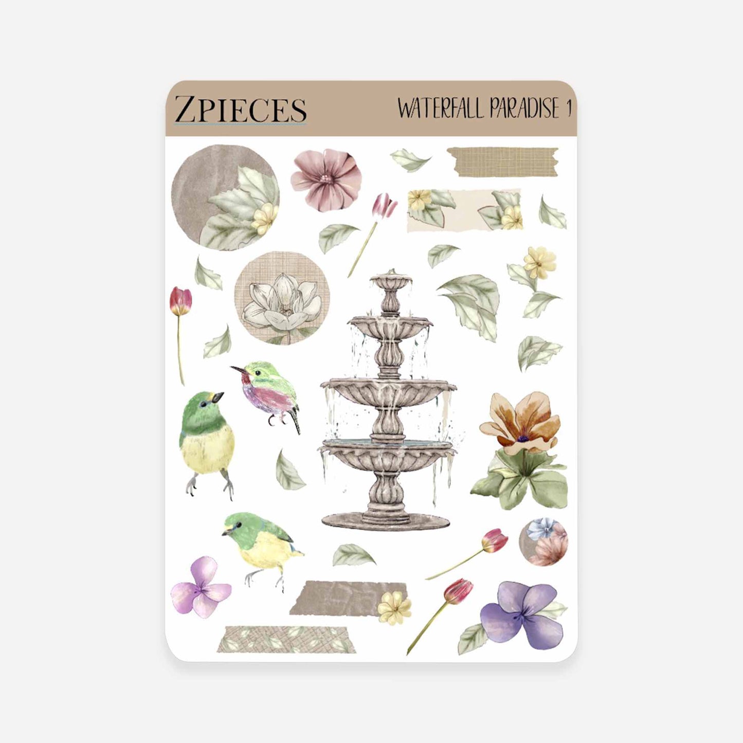 Waterfall Paradise | Planner & journal Sticker Sheet