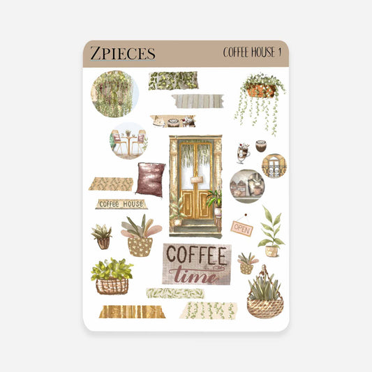 Coffee house | Planner & journal Sticker Sheet