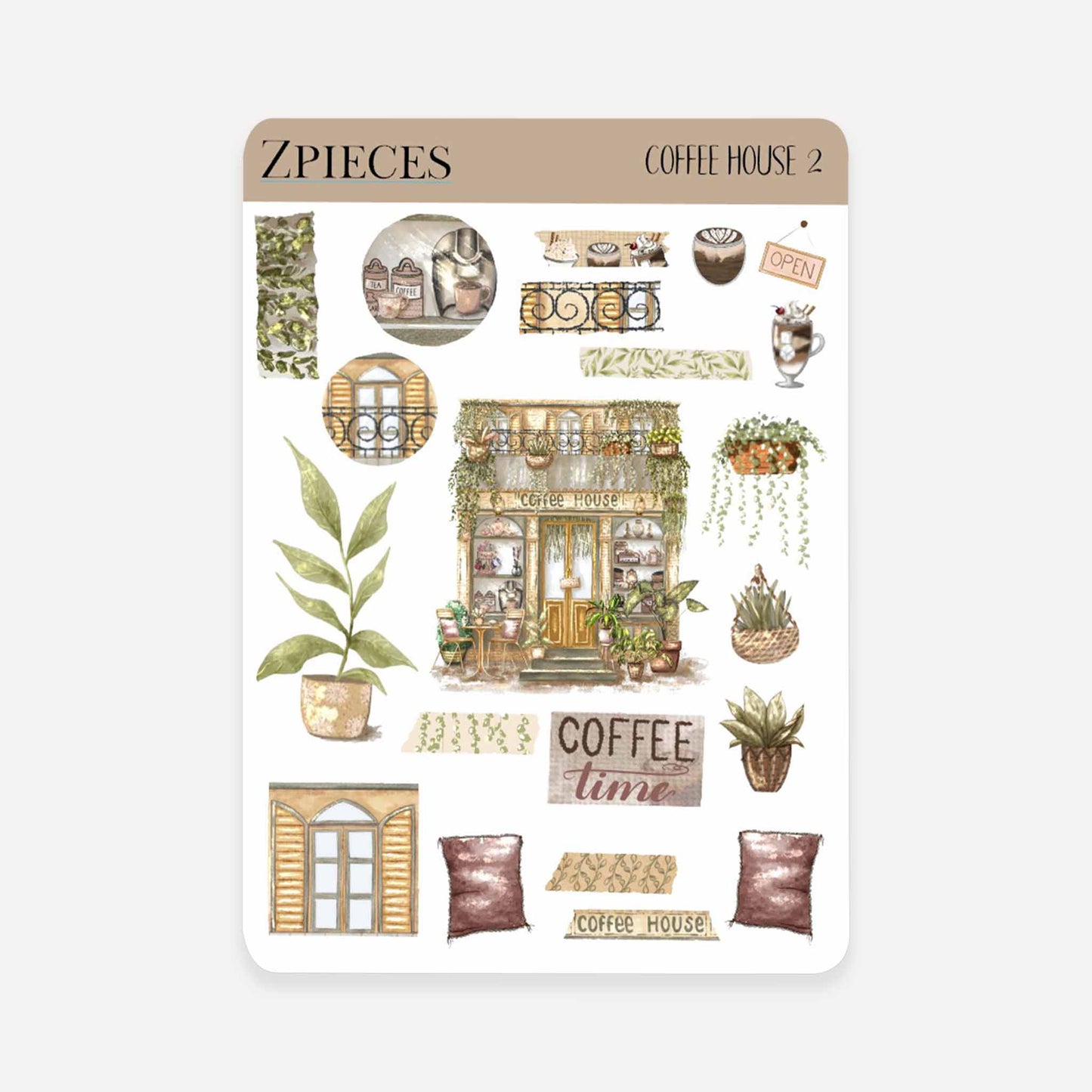 Coffee house | Planner & journal Sticker Sheet