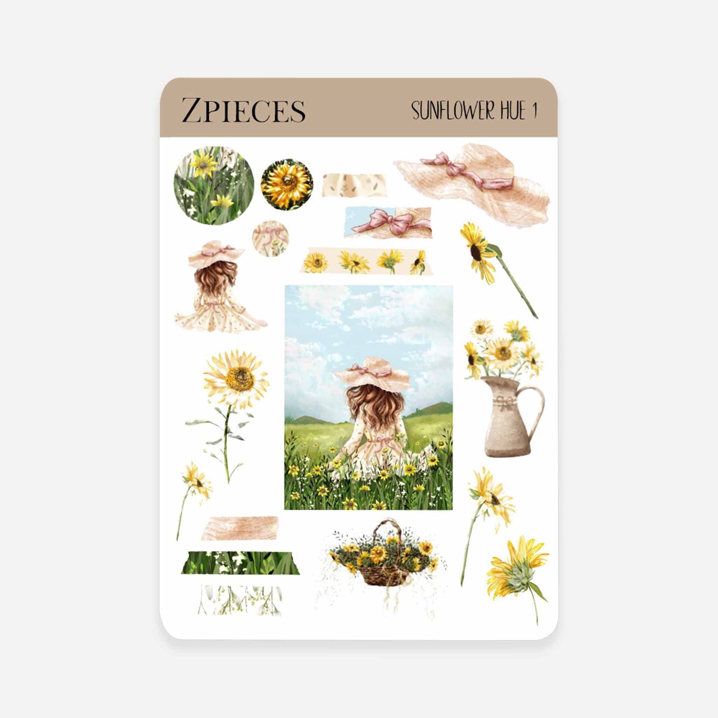 Sunflower Hues | Planner & journal Sticker Sheet