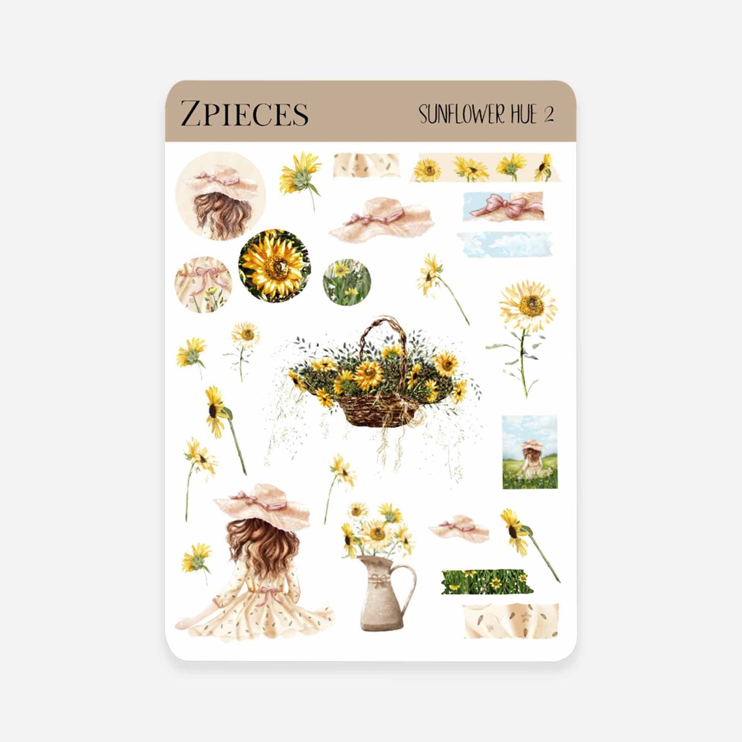 Sunflower Hues | Planner & journal Sticker Sheet