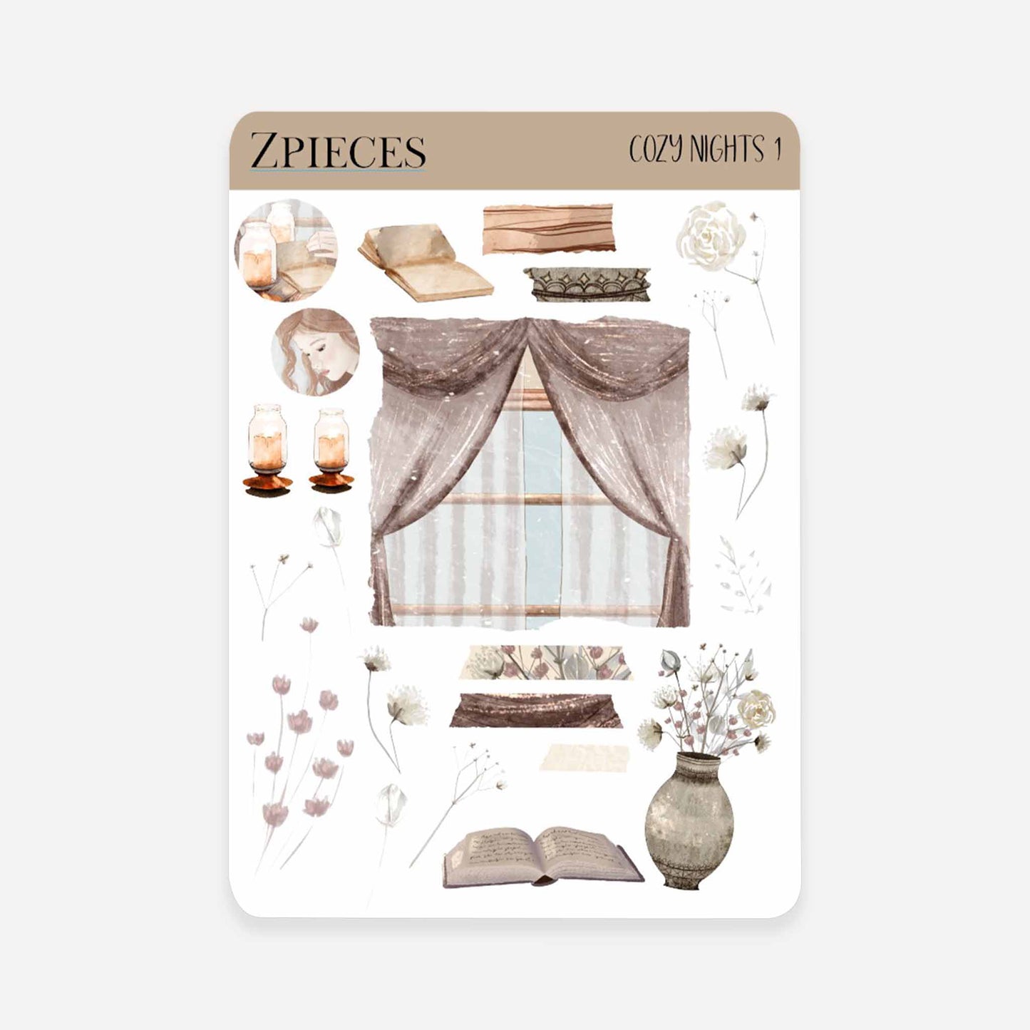 Cozy Nights | Planner & journal Sticker Sheet