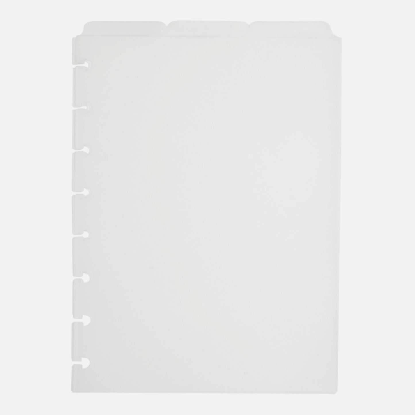 A5 Top Blank Tab Dividers | Frosted Clear | Discbound planner