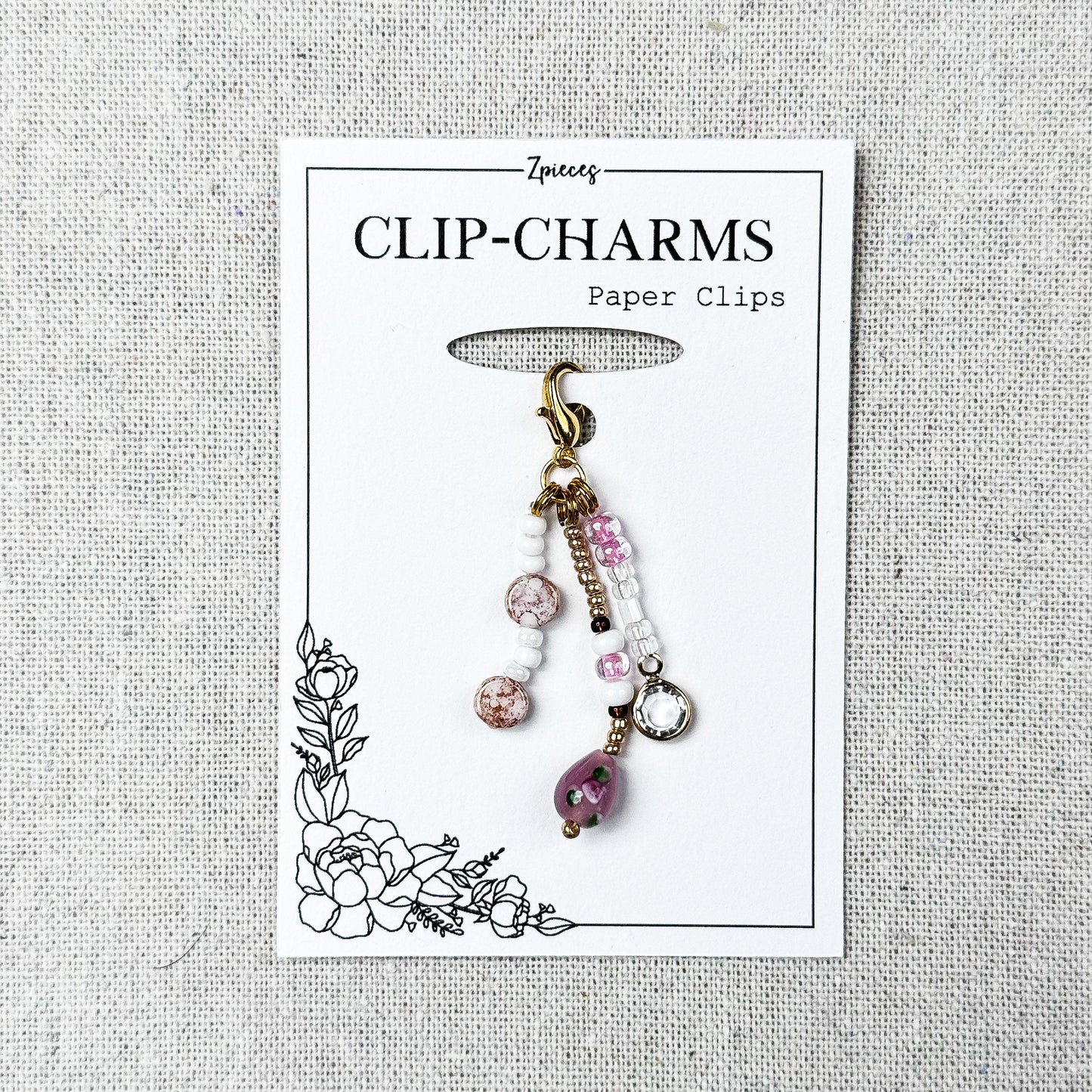 Clip Charm | Soft rose charm