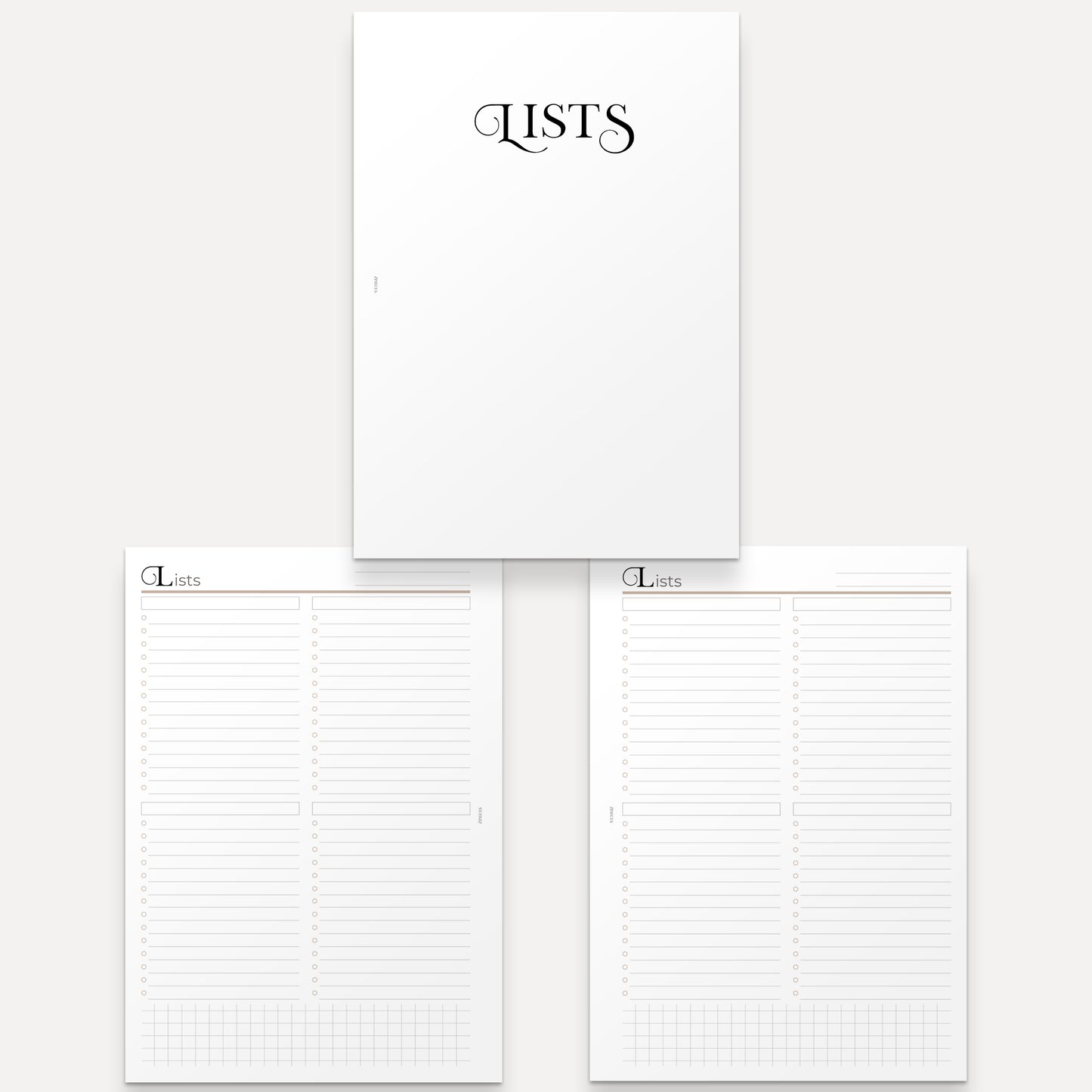 Lists Planner Inserts | A5 Discbound