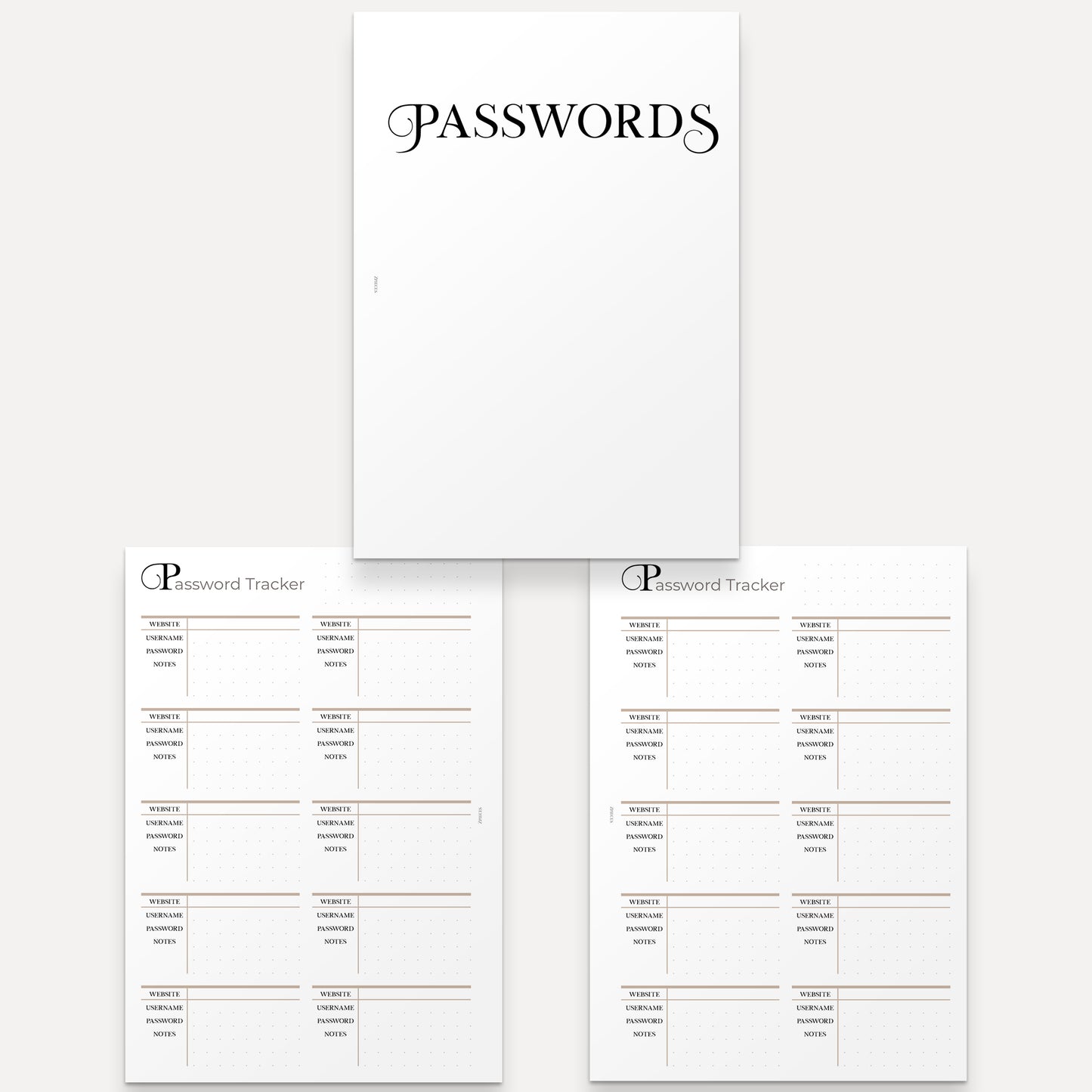 Password Tracker | A5 Discbound