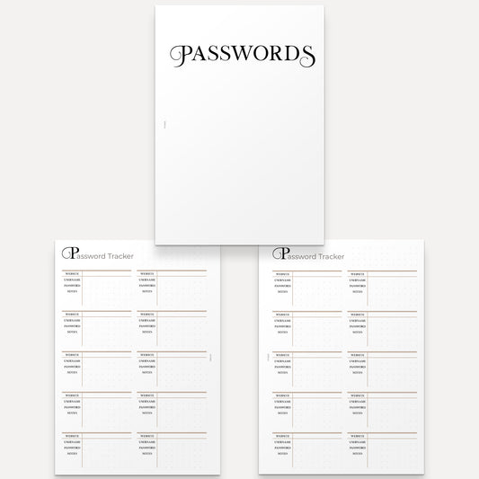 Password Tracker | A5 Discbound