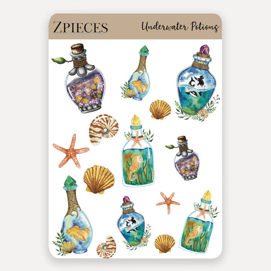 sea creatures and shells | Planner Sticker Sheet