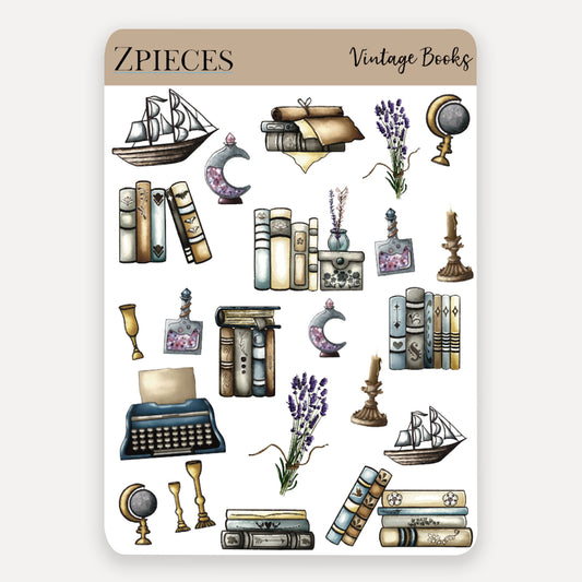 Vintage book inspired | Planner Sticker Sheet