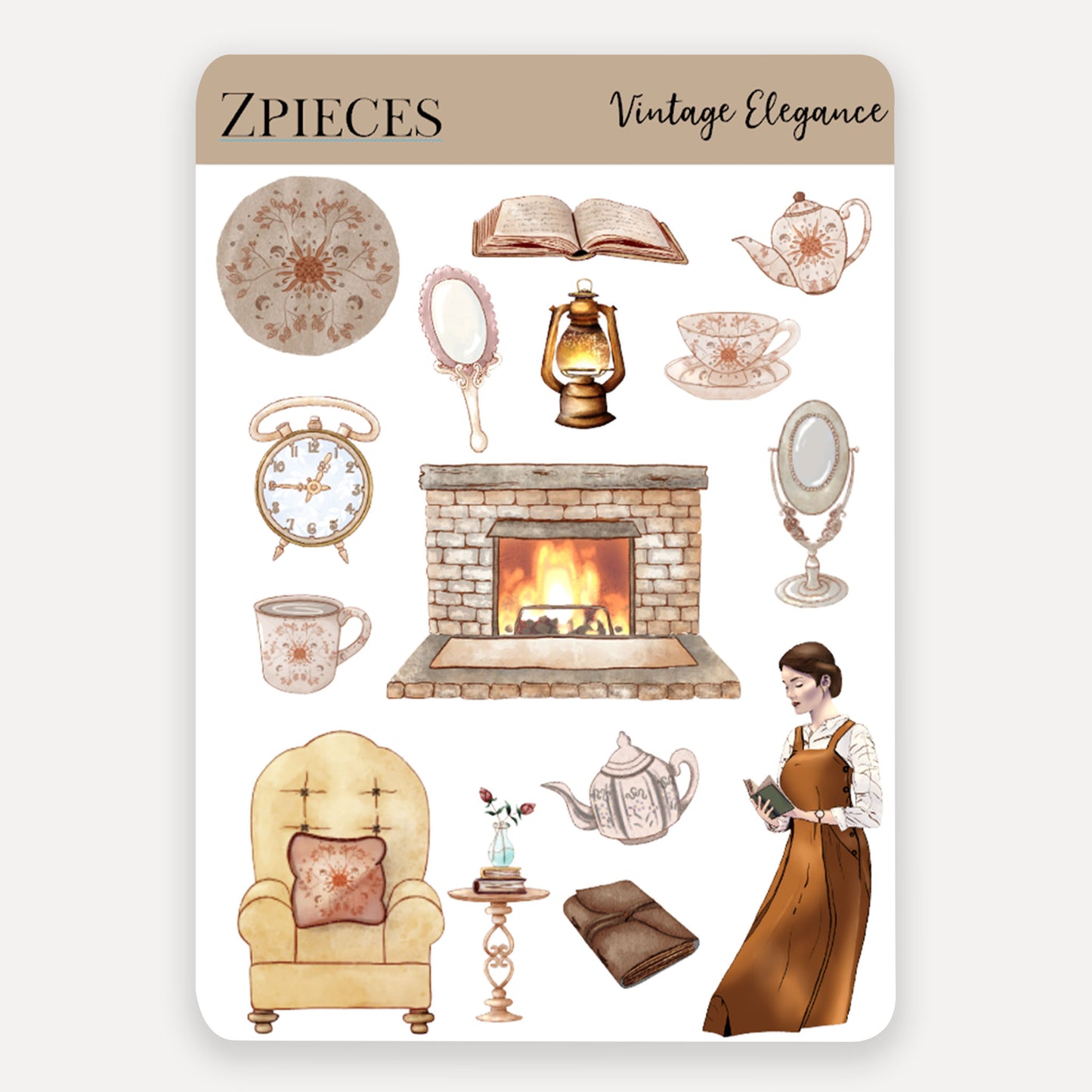 vintage elegance | Planner & journal Sticker Sheet