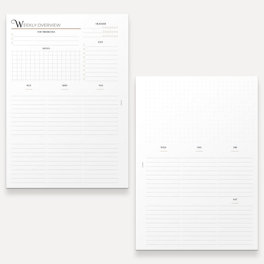 Weekly Overview Planner Inserts | A5 discbound