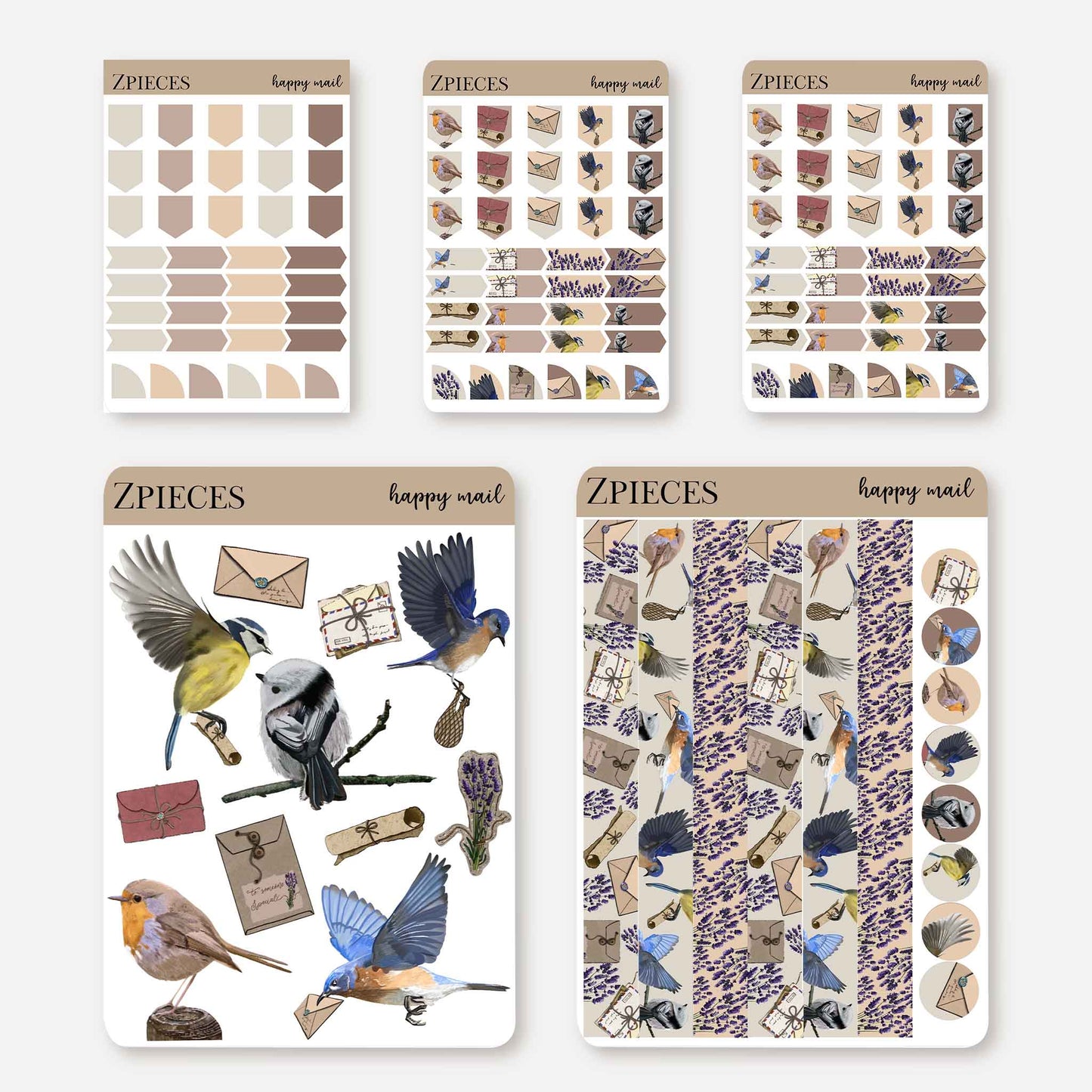 Bird Sticker Kit - Happy Mail - zpieces