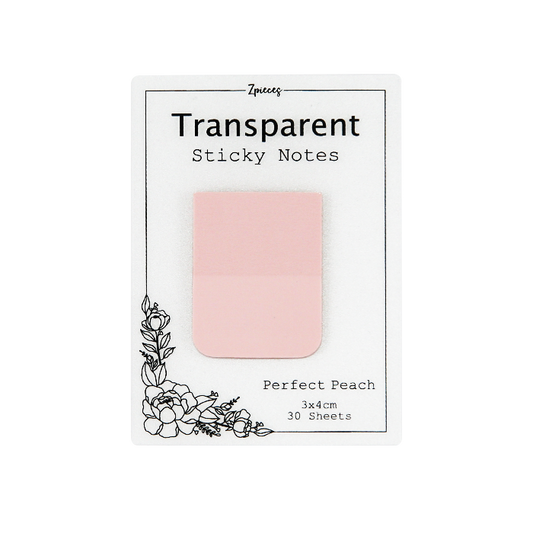 peach transparent sticky notes